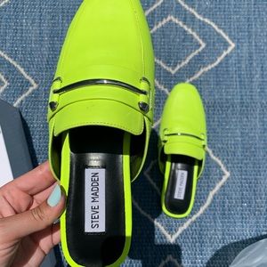 Steve Madden Neon Yellow Loafers-Mules